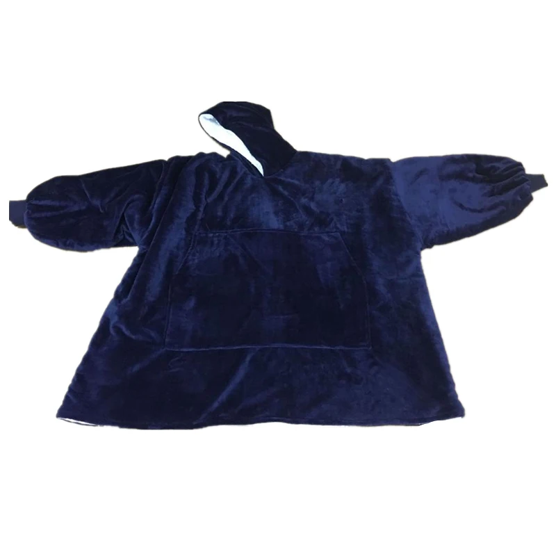 Winter Women Warm Oversized Fleece Blanket Hoodies Sweatshirt Hooded Pocket Blanket With Sleeves Sherpa Pullovers Sudadera Mujer