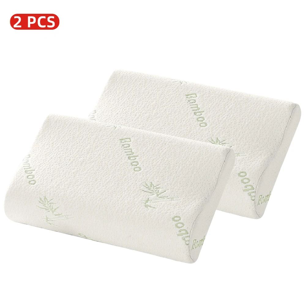 2pc-40x60cm 1/2 шт. из пены с эффектом памяти подушка из бамбукового волокна из пены с эффектом памяти постельные принадлежности защитная подушка для шеи с медленным восстановлением формы и здоровья затылочный шейный - Цвет: 2pc-40x60cm