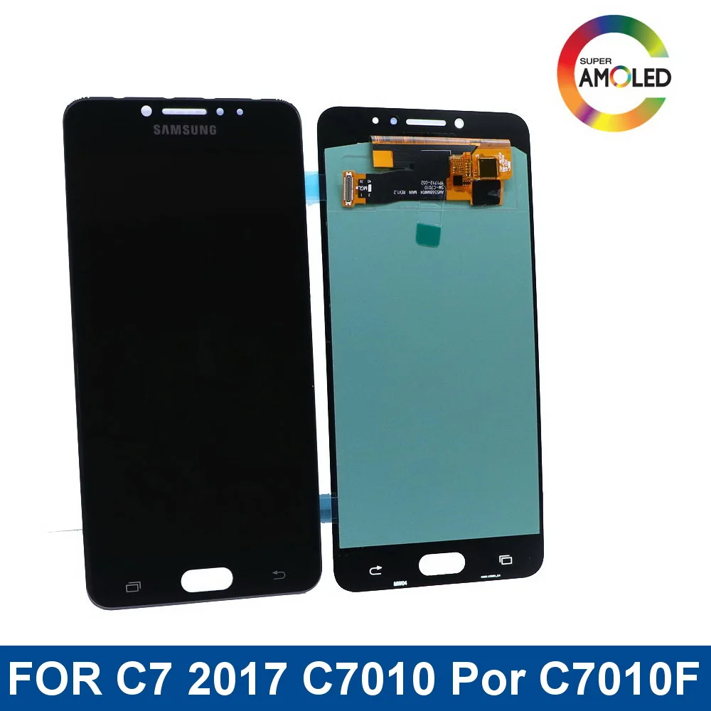 

Super AMOLED LCD Screen for Samsung Galaxy C7 Pro C7010 LCD Display Touch Digitizer Assembly C7 PRO LCD with brightness control