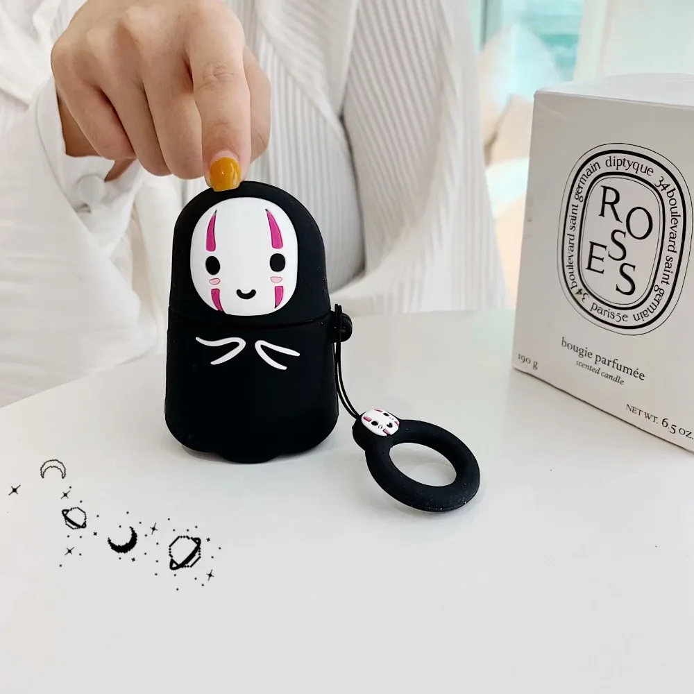 Для AirPods чехол 3D милый мультфильм Унесенные спиралью без лица мужские чехлы для Airpods 1 2 протектор для наушников Мягкая Силиконовая обложка чехол