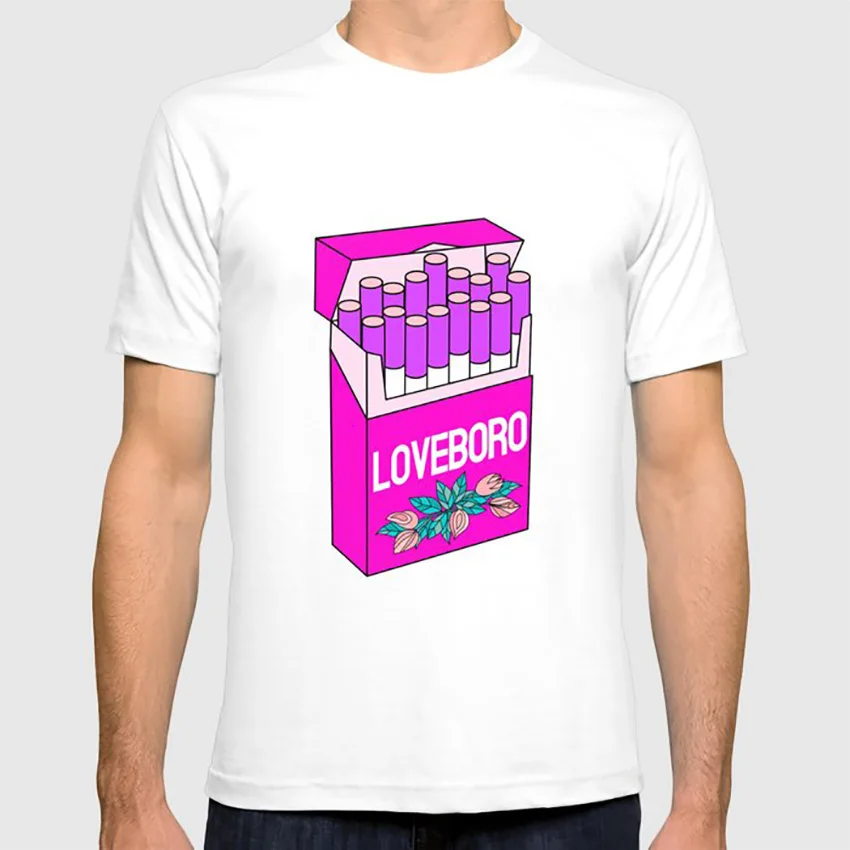 Loveboro сигаретные пакеты узор/девчачьи наклейки/Розовая Сетка футболка Любовь посылка дым курить Синт волна ретро