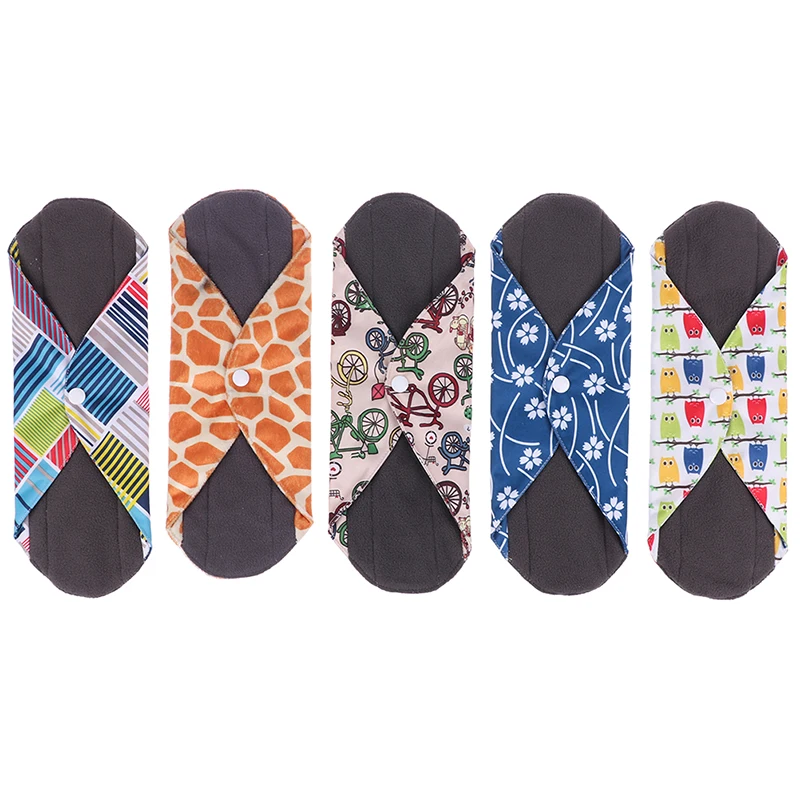 Reusable Night Use Bamboo Charcoal Menstrual Pads for Heavy Flow Large Size Breathable Women Cloth Pads Lining Waterproof