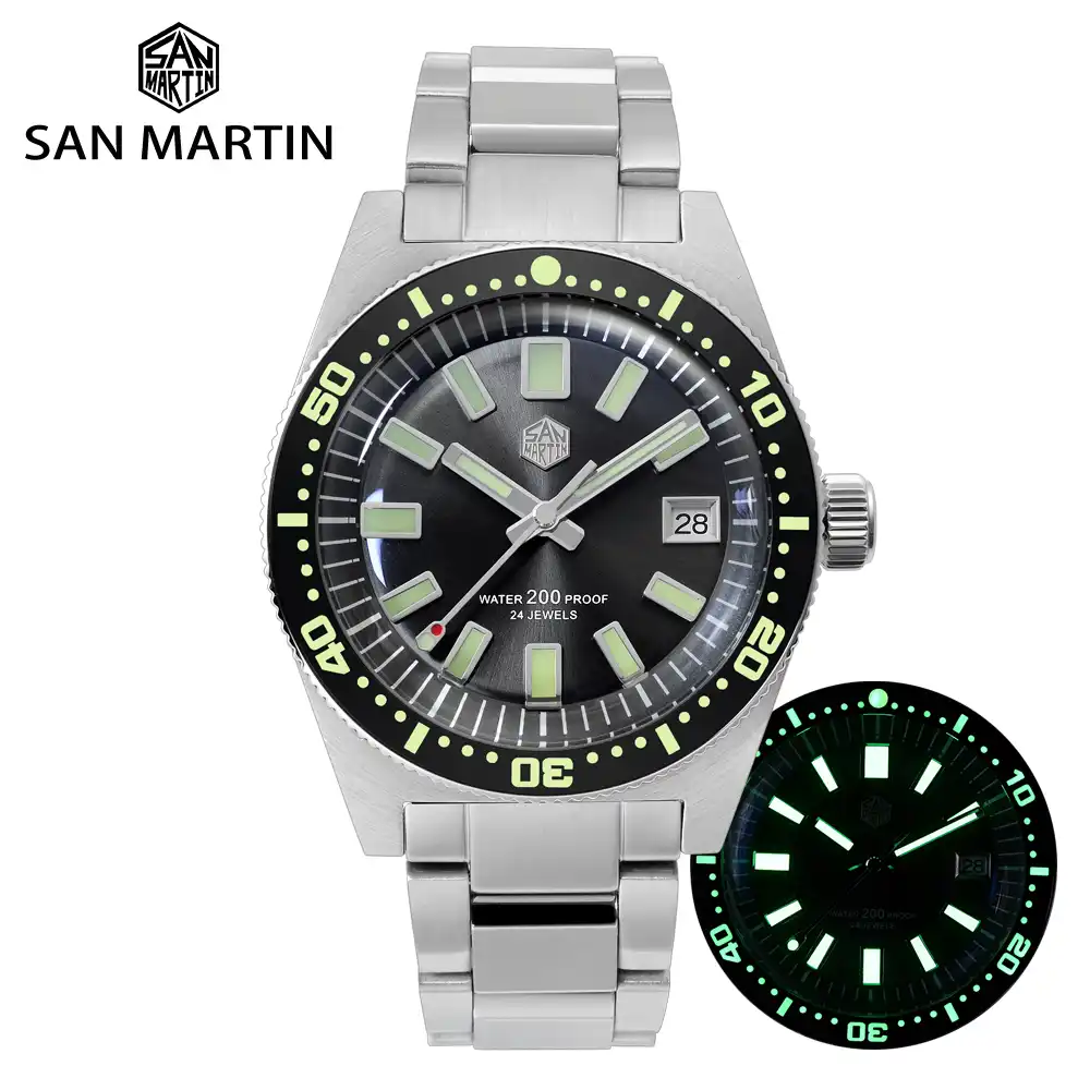 San Martin 62mas Diver Watch Stainless Steel Automatic Men Mechanical Watches 200m Waterproof Luminous 2019 Sport Relojes Sports Watches Aliexpress
