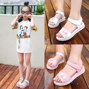 

Summer boys sandals girls shoes 2020 new children's bow beach shoes toddler girls princess leather sandals soft bottom students