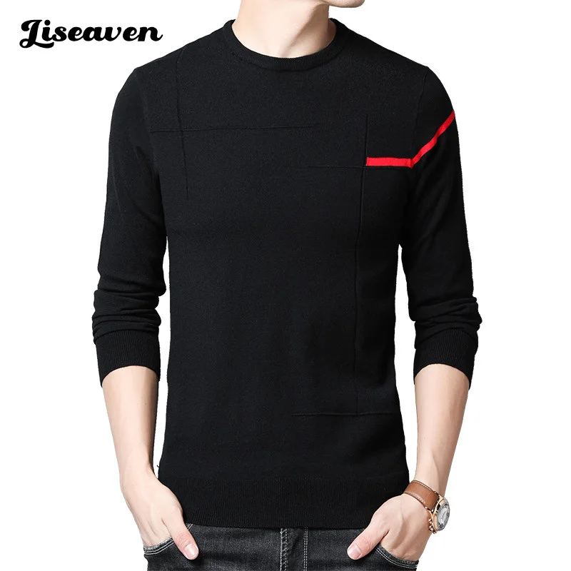 

Liseaven Spring Autumn 2021 New Arrival Soft Men Sweater Casual O-Neck Pull Homme Knitwear Pullover Men Clothes Jersey