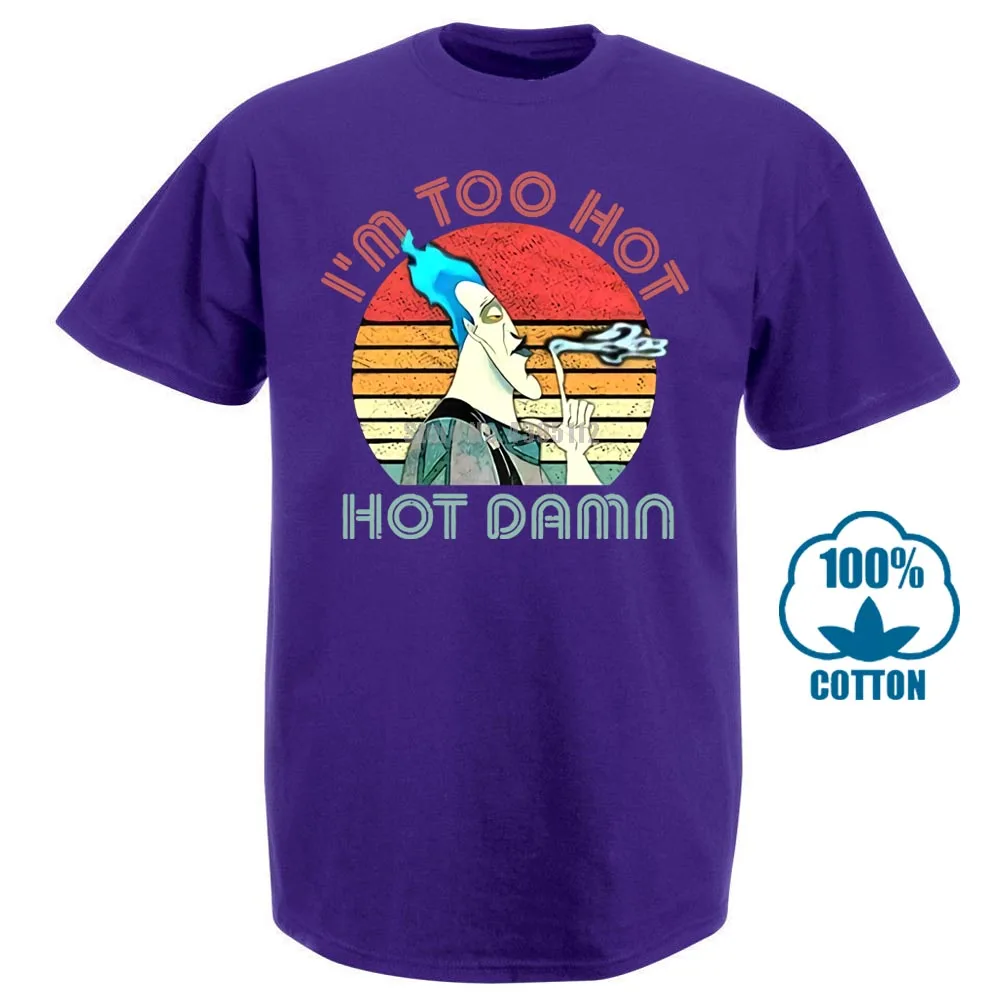 Фиолетовый Ades Hercules I'm Too Hot чёрная футболка M 6Xl - Цвет: Фиолетовый