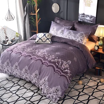 

Bedding Sets White Floral Quilt Bed Pillow Duvet Cover Set Luxury Single Double King Size 2-3 pcs Boho Home Textile No Sheet