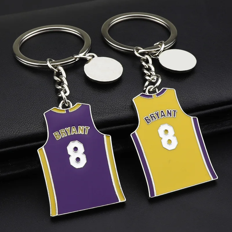 Creative Double Sided 8/24 Jersey Keychain Souvenir Pendant Key Chain