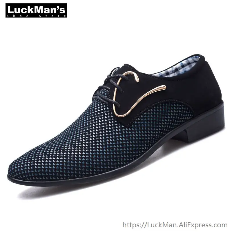 Tanie LuckMan 2019 wiosna mężczyźni ubierają buty projektant biznes