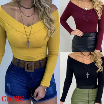 

Off Shoulder Ribbed Knitted Sexy Bodysuit Women Black V Neck Summer Rompers Womens Jumpsuit Basic Playsuit Womens Tops Sunsuit