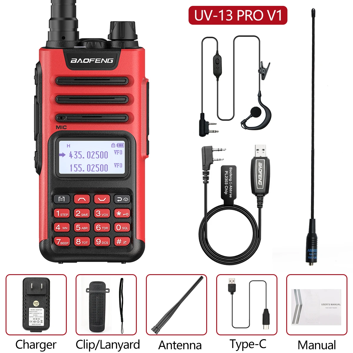 best buy walkie talkie Baofeng UV 13pro 10W 8800mAh Powerful Walkie Talkie with USB Charger Long Range Ham Two Way Radio UV13 PRO Upgrade UV-5R UV-10R long distance walkie talkie Walkie Talkie