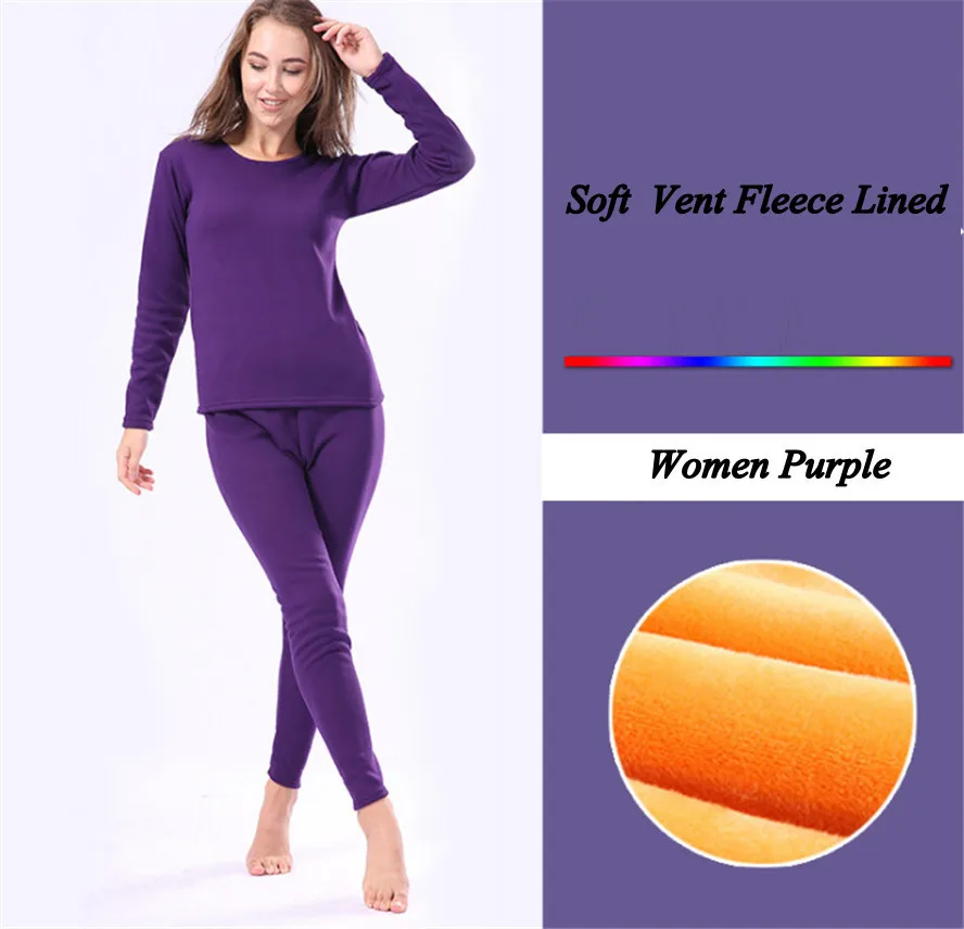 Womens Underwear Suit Set Fleece Lined Long Johns Female Good Elasticity Soft Sleep Cloth Home Wear Winter ouc1745