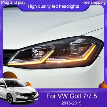 

Car Styling for VW Golf 7 MK7 LED Headlight Golf7.5 R Design DRL Hid Dynamic Signal Head Lamp Bi Xenon Beam+taili light kit