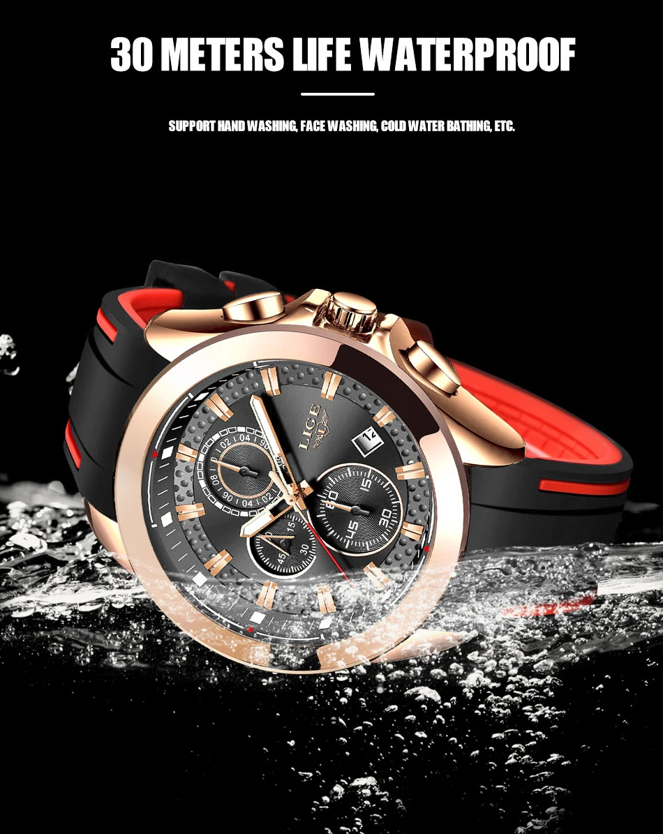 Деловые мужские часы s, новинка LIGE, Топ бренд, роскошные часы, мужские военные водонепроницаемые часы, мужские спортивные часы с хронографом, Relogio Masculino