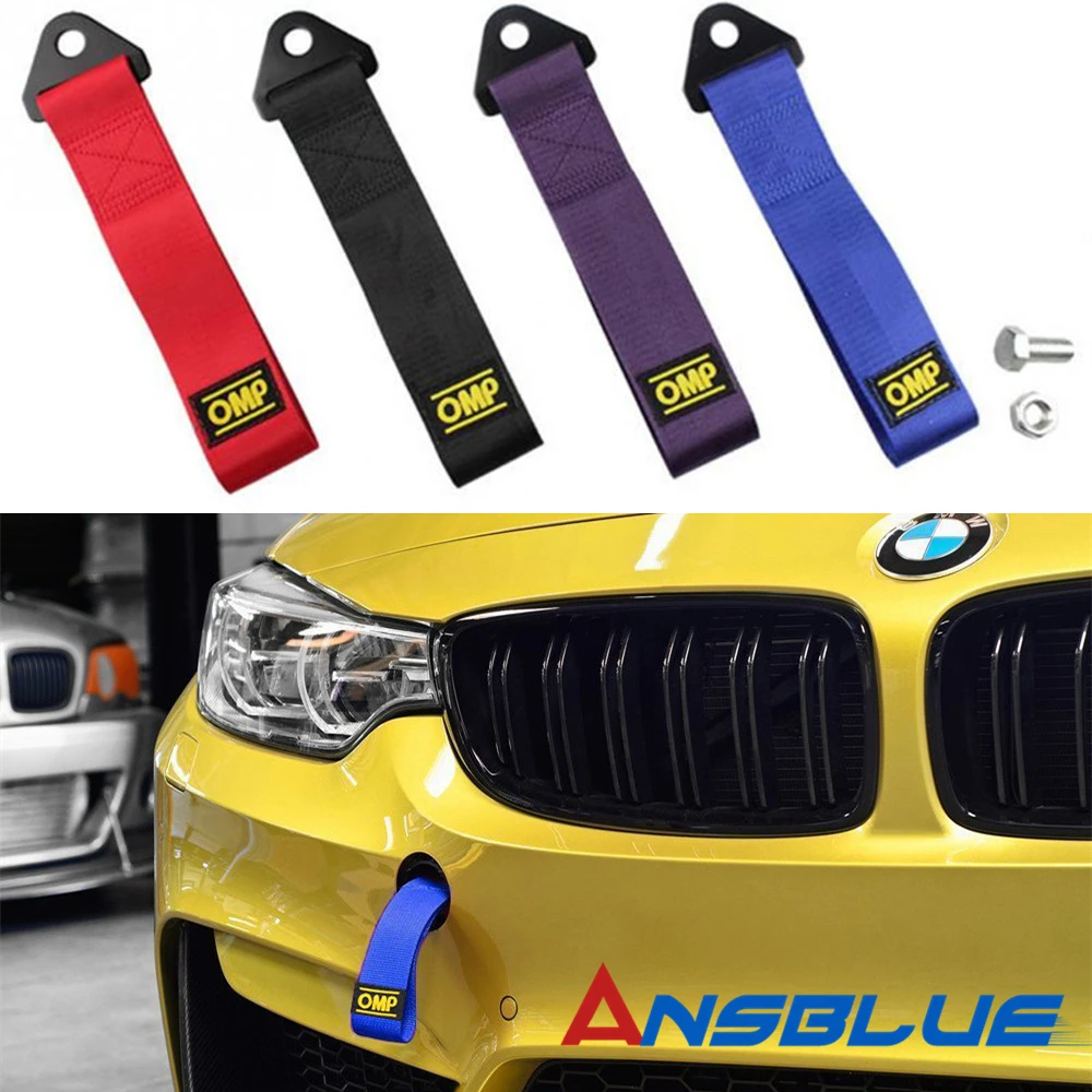 

26cm Towing Rope High Strength Nylon trailer Tow Ropes Racing Car Universal Emergency Tow Eye Strap Tow Strap Bumper Trailer