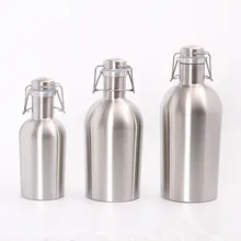 32 унций/64 унций из нержавеющей стали кувшин для пива, портативная пивная бочка, безопасная поворотная крышка, Крафтовая пивная бутылка