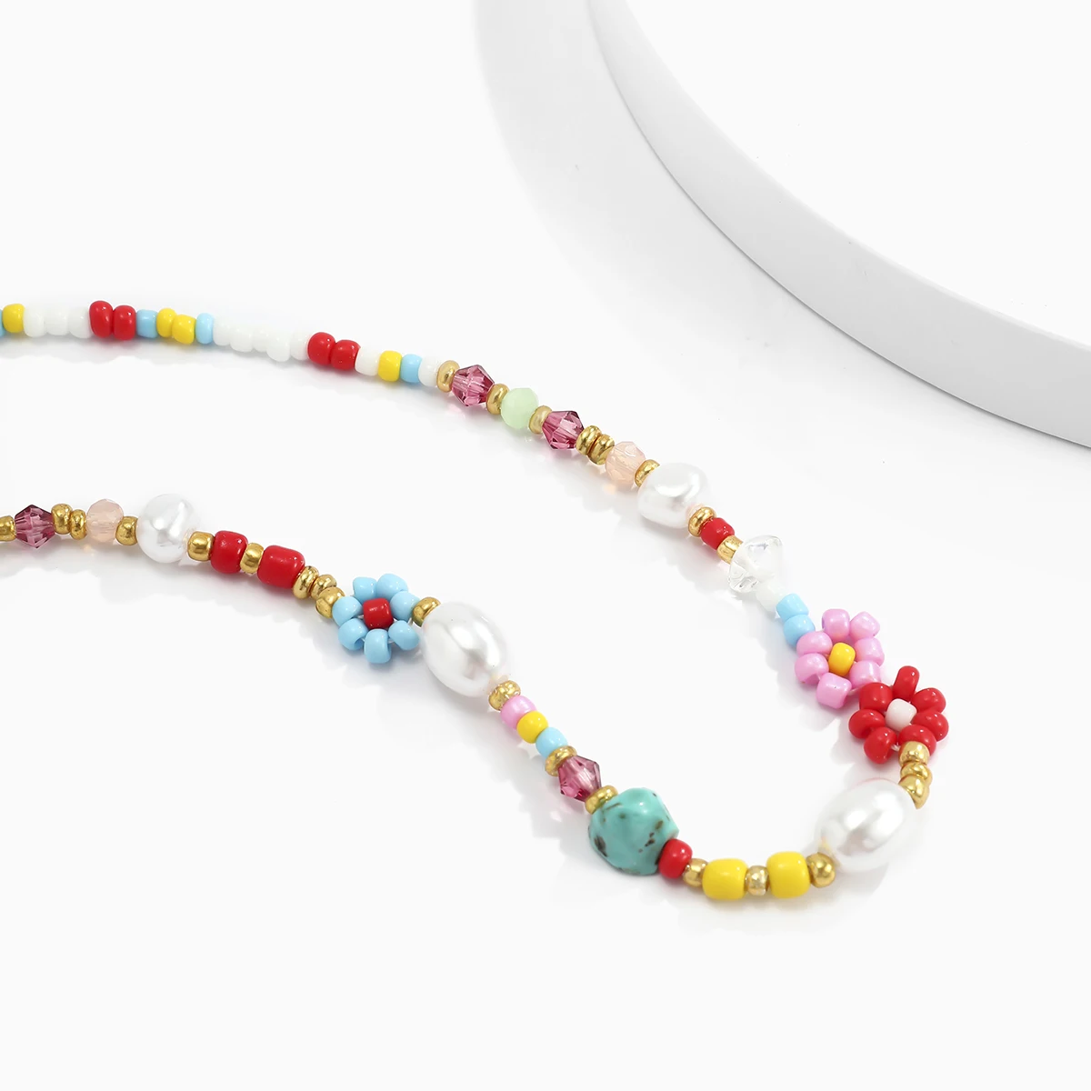 Ushiny Collana Girocollo Bohémien Con Perle Colorate Finto - Gioiello Vintage Regolabile Per Donne E Ragazze, Ideale Per Matrimoni E Feste - 5