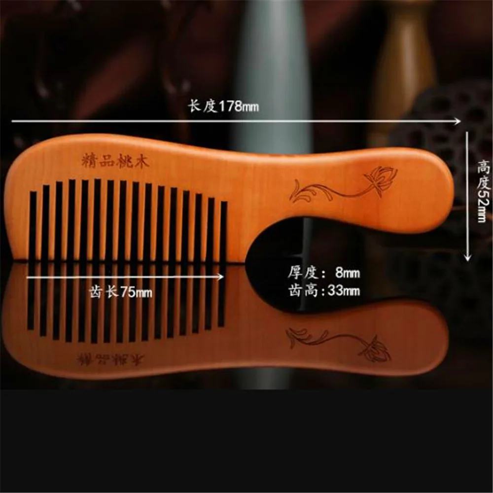 1 PC Anti-static Head Sandalwood Wooden Combs Popular Natural Health Care Hair Comb Hairbrush With Handle Massager Wholesales