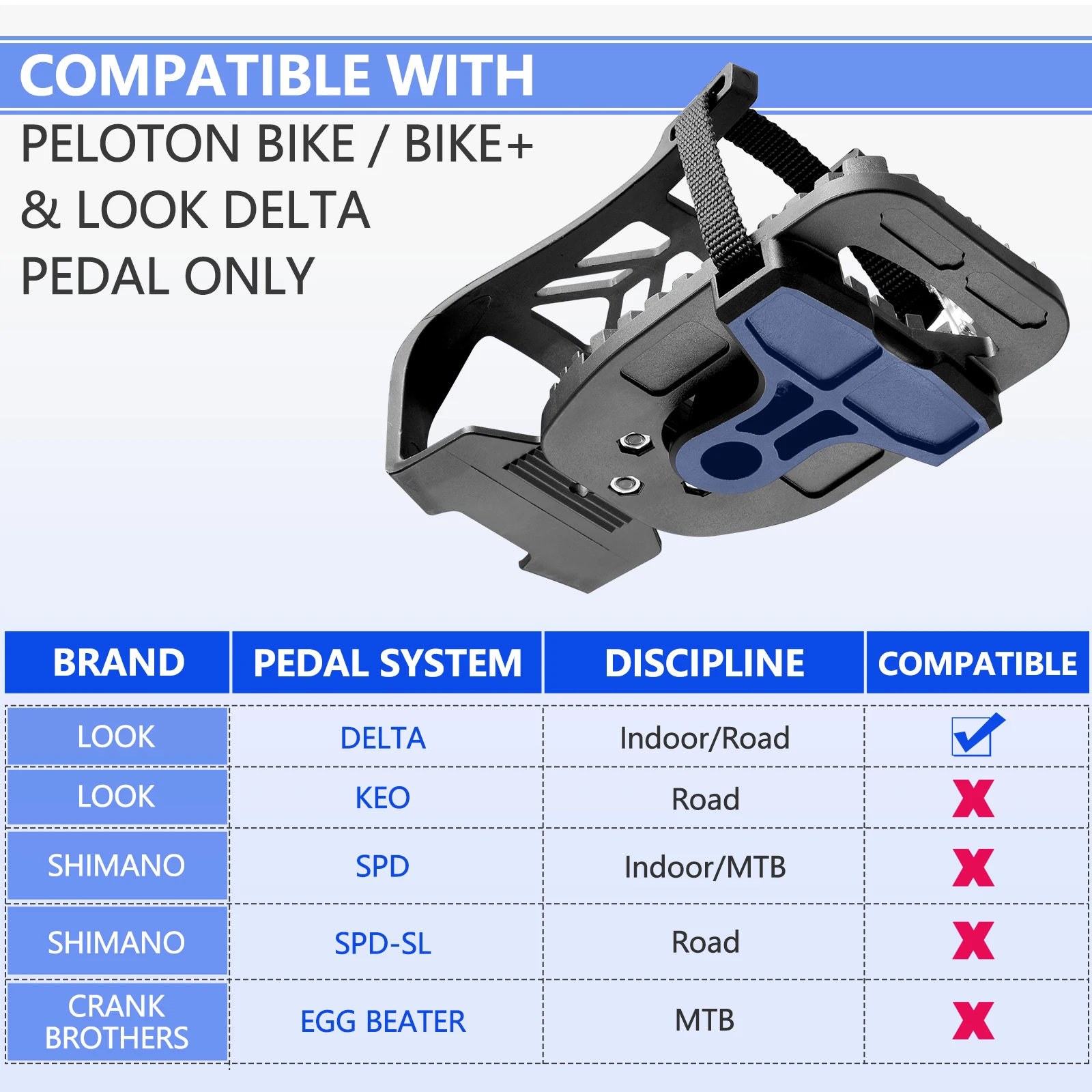 Spin Bike Pedal Compatible with Look Delta Clips - Ride with Sneakers-SAVA Carbon Bike