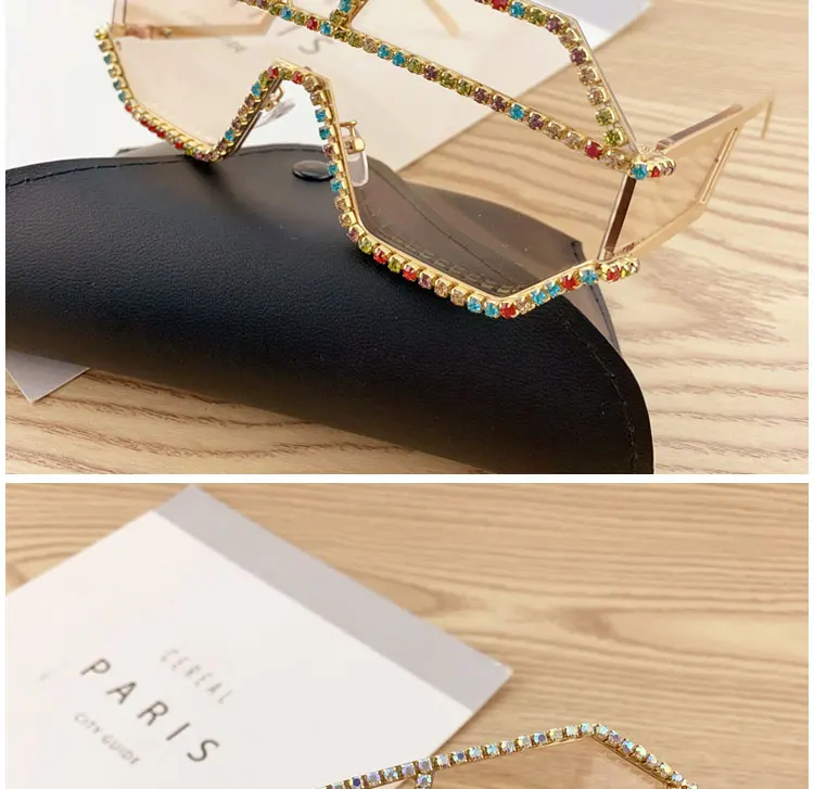 Oversize Square Sunglasses Women Fashion Luxury Rhinestone Sunglasses Big Shades Transparent Pink Yellow Sun Glasses Female NX