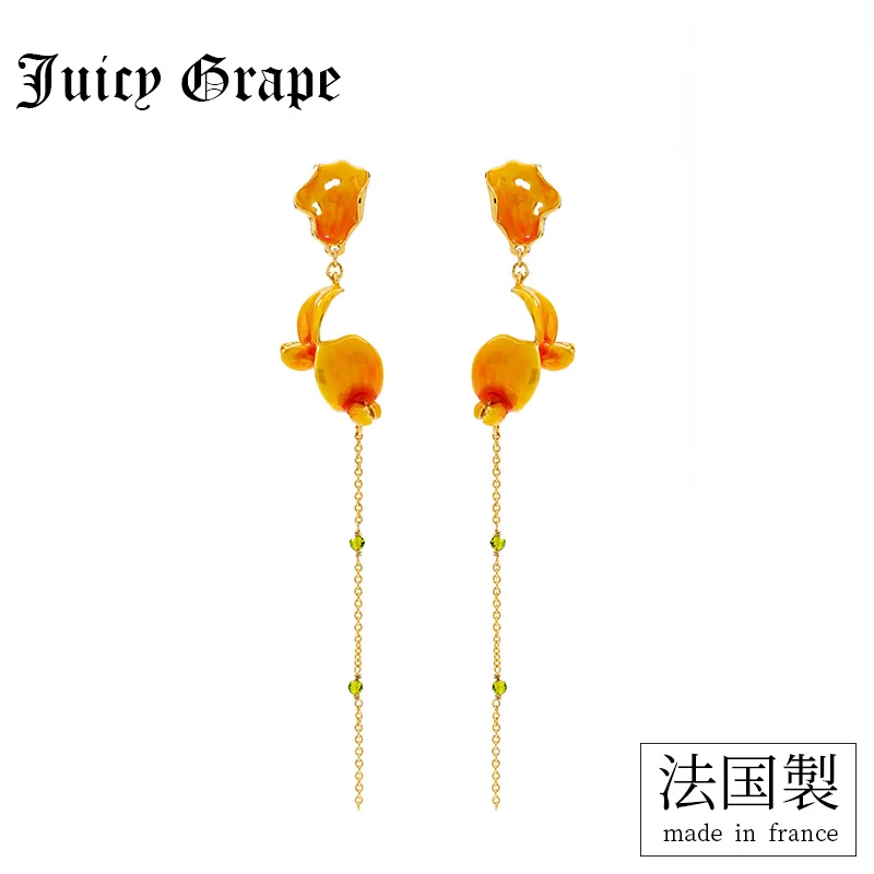 Сочный виноград осень/зима серьги Новая Мода Эмаль Глазурь цветок серьги длинные женские серьги-гвоздики
