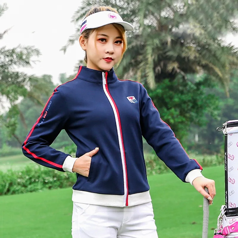 Новая одежда для гольфа, дышащая Спортивная одежда для девочек, женская одежда с длинным рукавом, комфортное пальто для гольфа, Женская Спортивная одежда для гольфа, спортивное пальто - Цвет: Navy