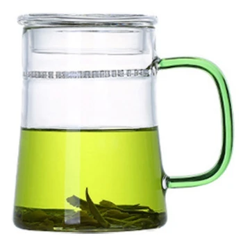 

400ML Tea Cup Tea Separation Tea Cup Transparent Filter Cup High Boron Heat-Resistant Water Cup Crescent Cup