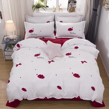

Bed Linen Quilt Cover and Pillowcase Bedding Set Home Luxury Duvet Cover Flat Sheets Double Queen Comforter Case Home Bedspread