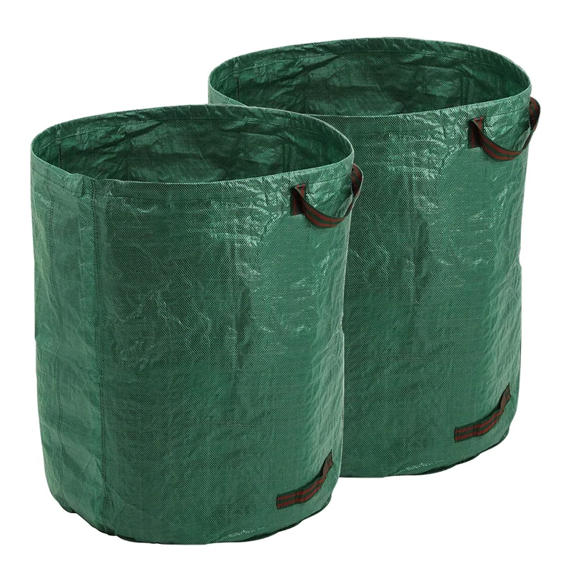 

2 Pack 132 Gallon Collapsible Garden Bag Reusable Trash Can Durable Yard Waste Leaf Bags for Gardening Home or Camping