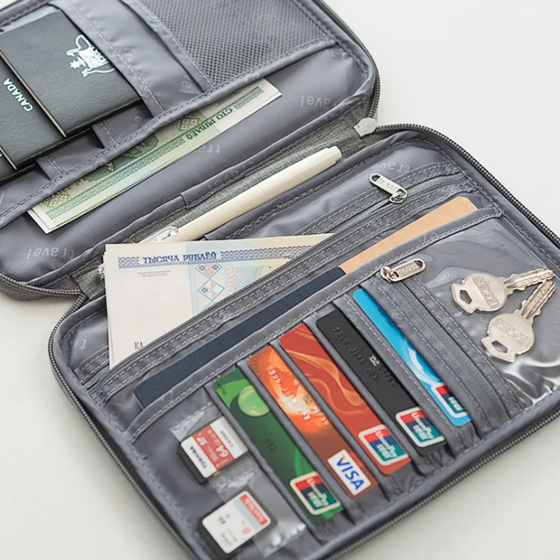 

Passport Ticket Storage Bag Multi-Function Travel Passport Portable Document ID Credit Card Cover Passports Holders bagTNT69
