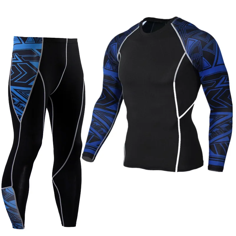 

New Suit Men's Clothing Sport Thermal underwear track field Training pants T-shirt Union suit Compression sportswear base layer