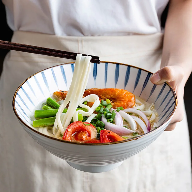 1 шт. Kinglang, японский стиль, миска ramen, миска для супа, Салатница, Бытовая Керамическая большая миска, индивидуальная, легко моющаяся, миска для лапши