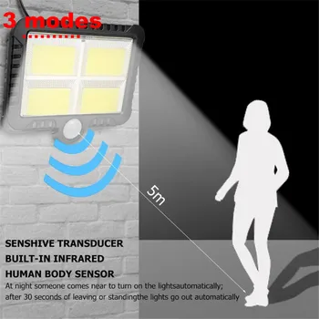 

120/100 LED Solar Lights Outdoor PIR Motion Infrared Sensor Energy Saving Separable Waterproof Garden Lamp Yard Wall Path Light