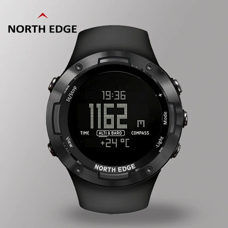 Цифровые водонепроницаемые спортивные часы NORTHEDGE мужские с резиновым ремешком