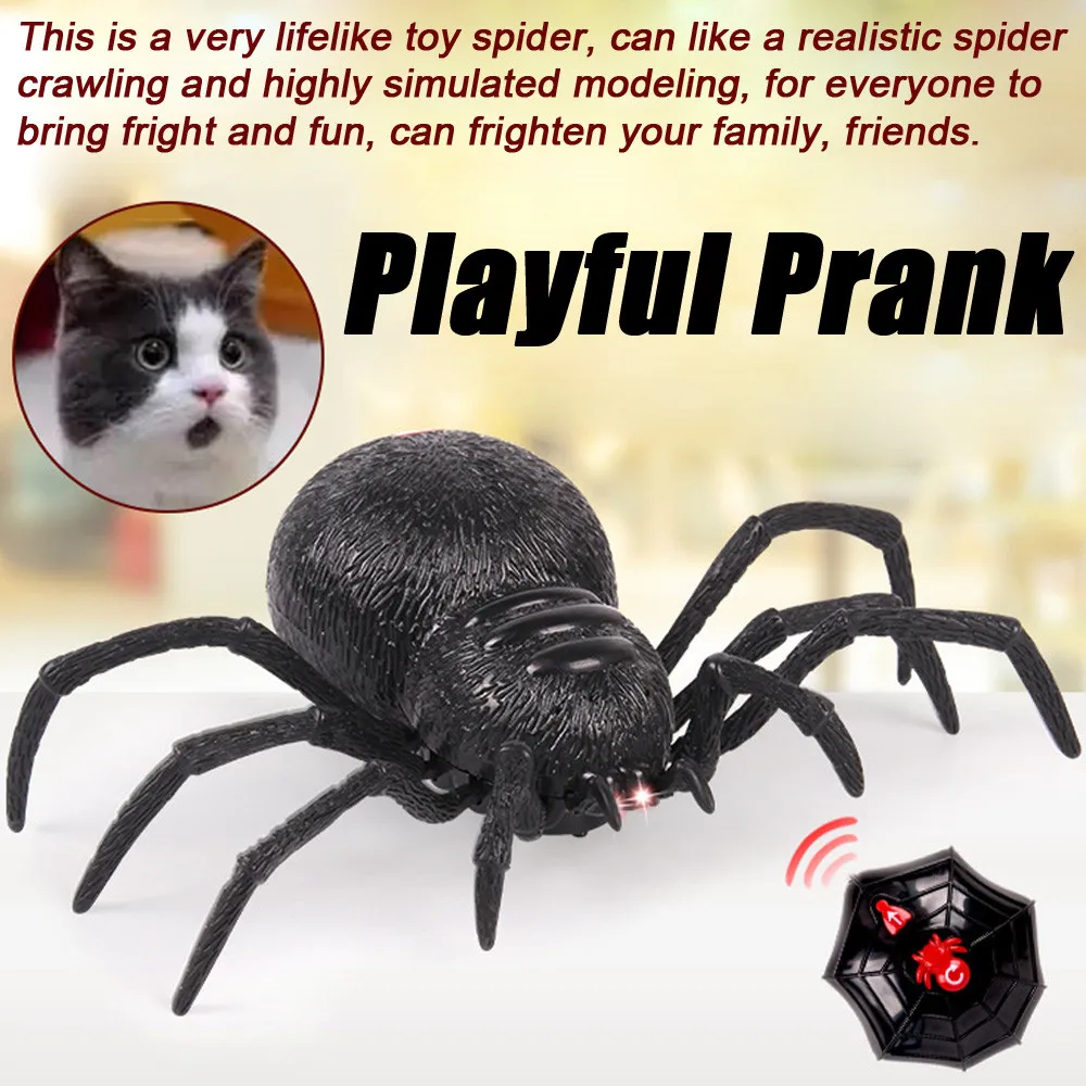 Remote Control Scary Creepy Soft Spider Infrared RC Car Tarantula Toy Prank Gag 