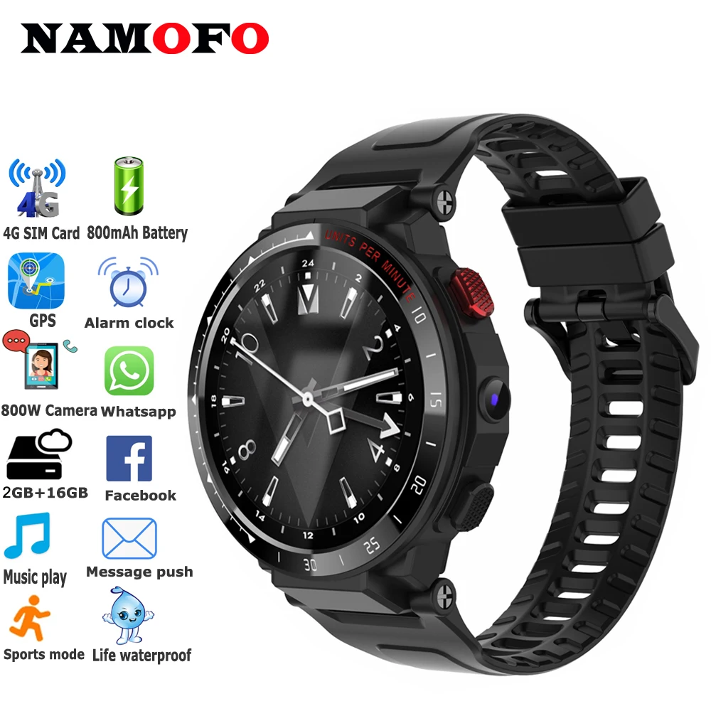 New 4G Smartwatch Men Android 800mAh Camera Heart Rate Sports Tracker Smart Watches For APPLE Samsung Xiaomi Huawei Phone Watch
