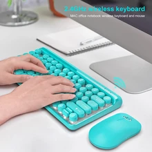 2,4 г беспроводная клавиатура игровая мышь набор Ретро Круглый Keycap клавиатура мини мышь для Macbook lenovo PC Клавиатура для ноутбука Компьютерные мыши