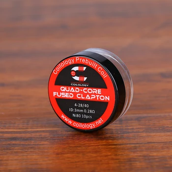 

Coilology Quad Core Fused Clapton Pre-made Coil 30pcs/3packs with Ni80 0.28ohm Resistance For DIY Lovers Smoking Tools Clearance