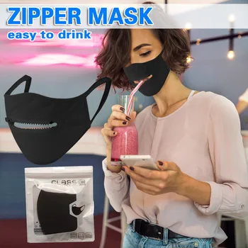 

Mascarillas Adults Zipper Mouth Face Masks With Packaging Can Open Mouth-muffle Mask Washable Reusable Mask Mondkapjes Wasbaar