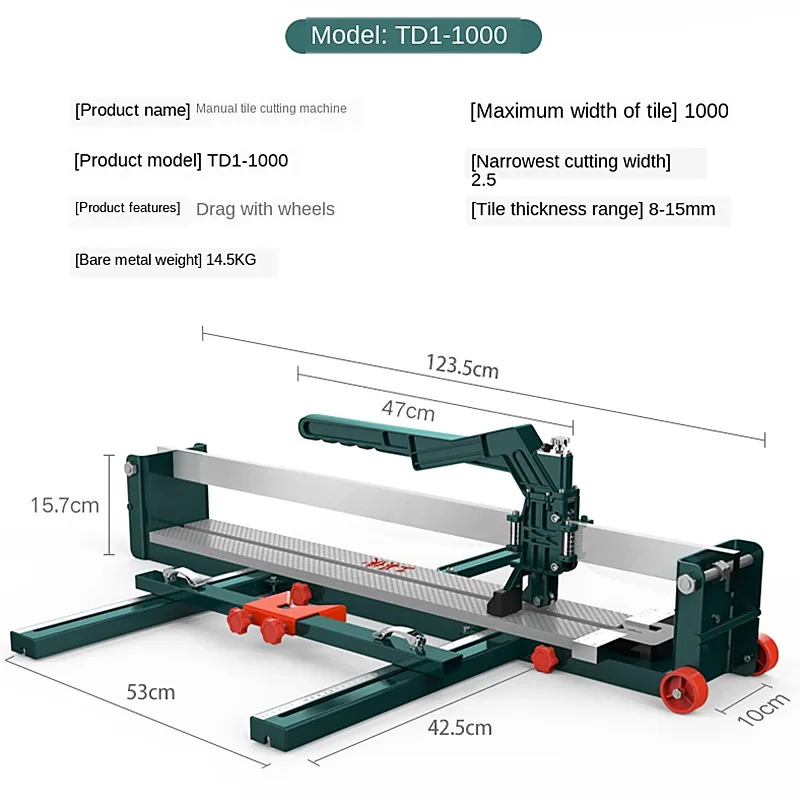 US $184.14 Free shipping manual tile cutter Tile pusher 800 1000 push cutter floor tile cutter