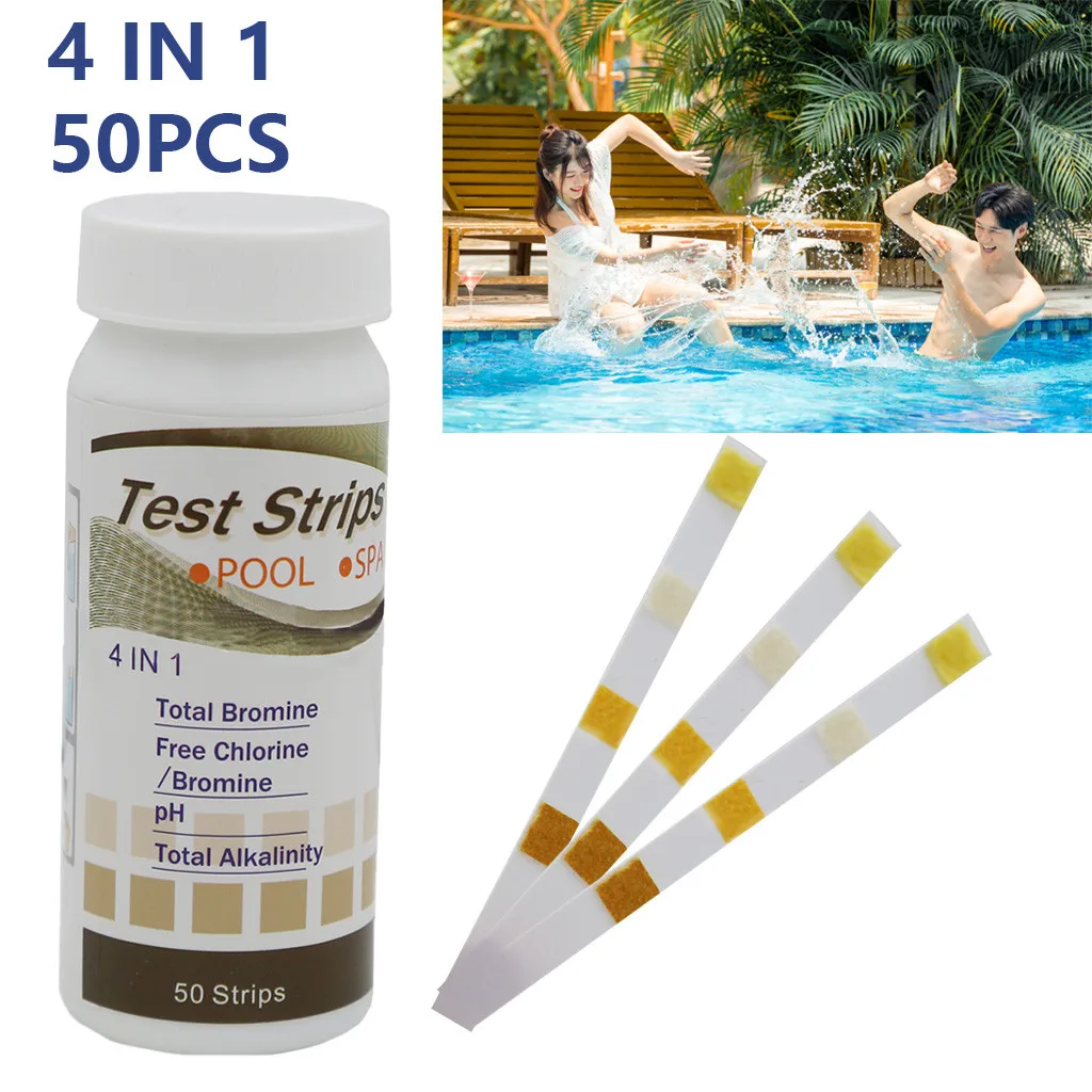 

50 PCS 4 IN 1 PH Test strips Pool Spa Spa Easy And Fast Detection Of PH Swimming Pool Water Health PH Test strips Pool