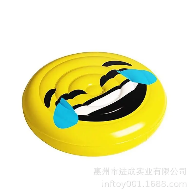 PVC Inflatable Smiley Crying Face Floating Row Factory a Large Amount Production Disc Color Snicker Floating Bed Water Expressio