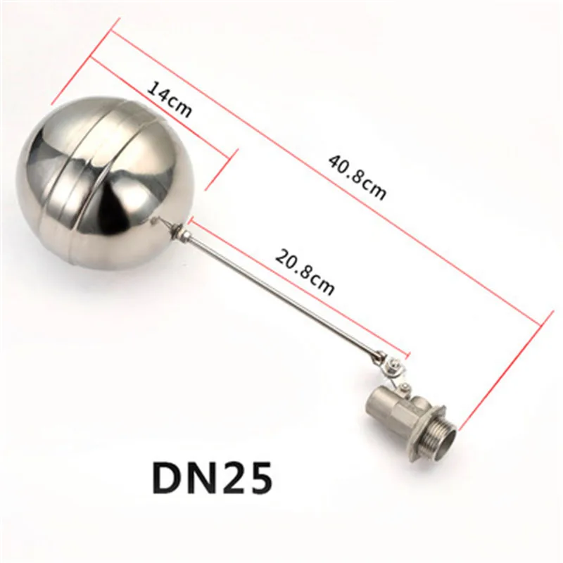 

DN25 1" Stainless Steel Float Valve Cold and Hot Water Tank Floating Ball Valve Stem Flow Control Cistern/Expansion Tanks