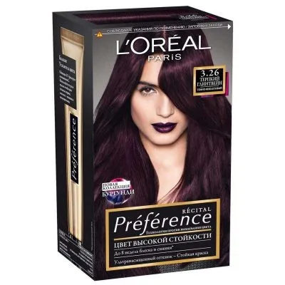 Краска для волос стойкая «Preference» L'Oreal Paris, 3.26 Терпкий глинтвейн