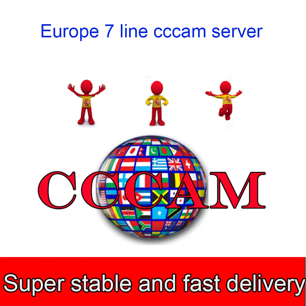 Европа Cccams 7 линий сервер с 1 год cccam для Португалия Германия Польша Испания Италия поддержка DVB-S2 Satelite ТВ рецептор