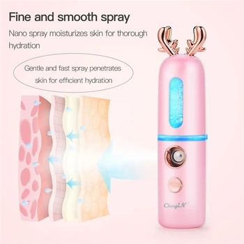 

Mini Nano Spray Bottle Handy Nano Mister Facial Steamer Face Mist Sprayer Portable USB Rechargeable Skin Humidifier Atomizer 45
