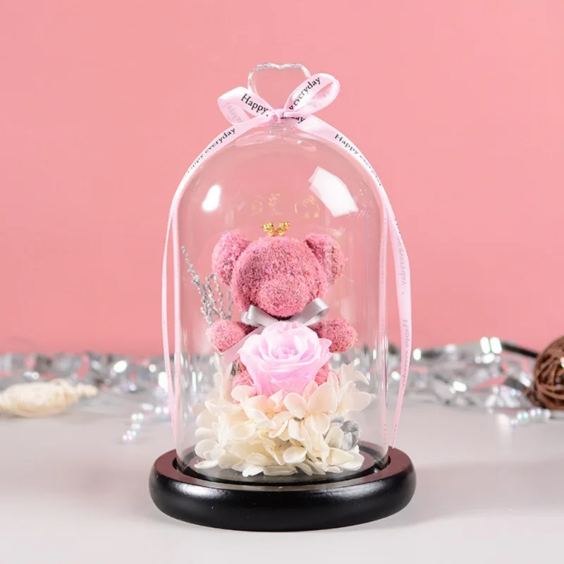 Images Saint Valentin Mere Cadeaux Rose Ours Fleurs Lumiere Led Ours En