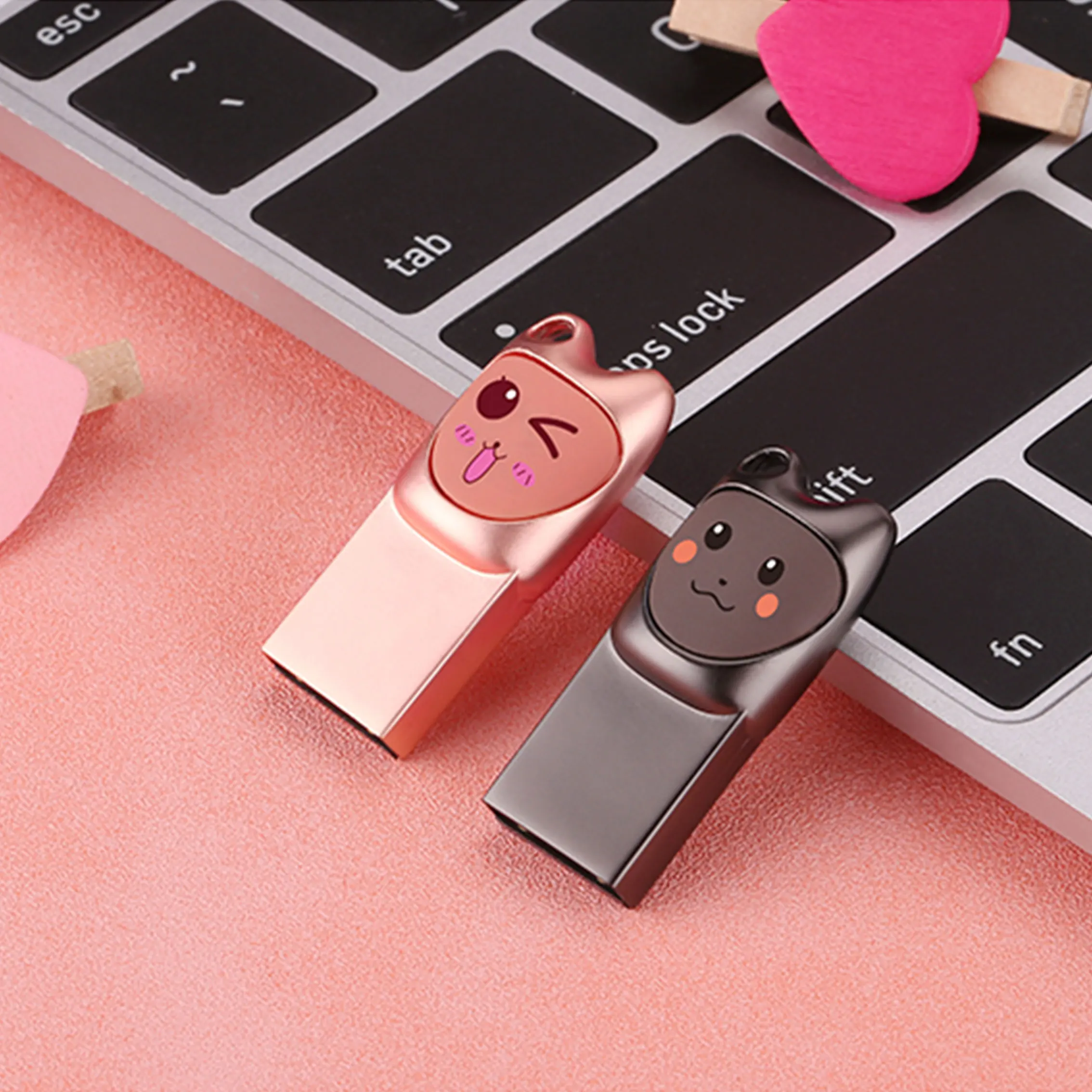 Ins/Милая флешка в виде кота из мультфильма, милый usb флеш-накопитель, мини карманный размер 32 г, 64 г, флеш-накопитель, подарок для влюбленных, бесплатный адаптер OTG, флешка
