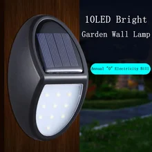 

New 10 LED Solar Light Outdoor Solar Lamp waterproof light control Wall Light Solar Powered Sunlight for Garden Decoration