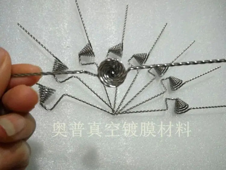 

High Purity Funnel Type Tungsten Stranded 120-130mm Long Cone Type Funnel Tungsten Gate Type Straight 6 Ring Tungsten Heater